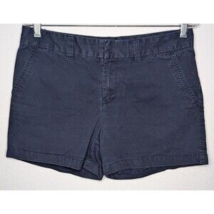 Tommy Hilfiger Shorts Womens 8 (33x5) Flat Front Chino Navy Casual Flag (663)